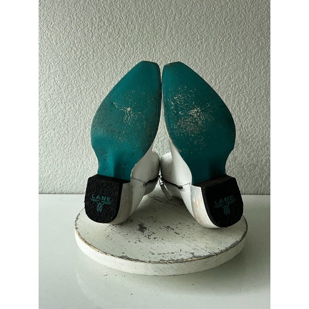 Lane SMOKESHOW White Cowboy Booties Western Cowgirl Short Ankle Boots Womens 9 - Picture 8 of 11